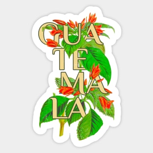 Guatemala Vintage Botanical Illustration Sticker